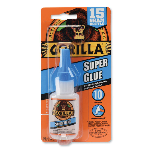 Gorilla Super Glue, 0.53 oz, Dries Clear, 4/Carton (7807101CT)