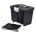 Storex Portable File Box with Drawer, Letter Files, 14" x 11.25" x 14.5", Black (61523U01C)