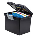 Storex Portable File Box with Large Organizer Lid, Letter Files, 13.25" x 10.88" x 11", Black (61504U01C)