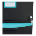 Storex Single-Drawer Mobile Filing Cabinet, 1 Legal/Letter-Size File Drawer, Black/Teal, 14.75" x 18.25" x 12.75" (61270U01C)