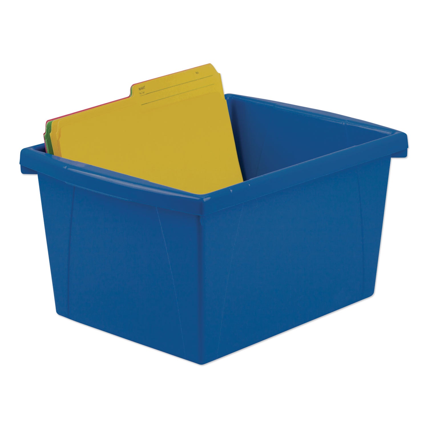 Storex Storage Bins, 4 gal, 10 x 12.63 x 7.75, Randomly Assorted Colors (61514U06C)