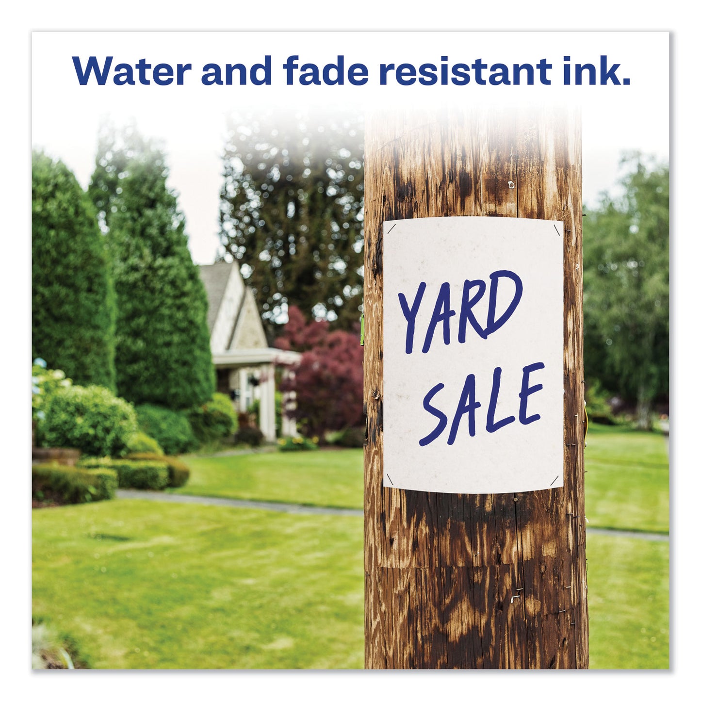 Avery MARKS A LOT Regular Desk-Style Permanent Marker, Broad Chisel Tip, Blue, Dozen (7886) (07886)