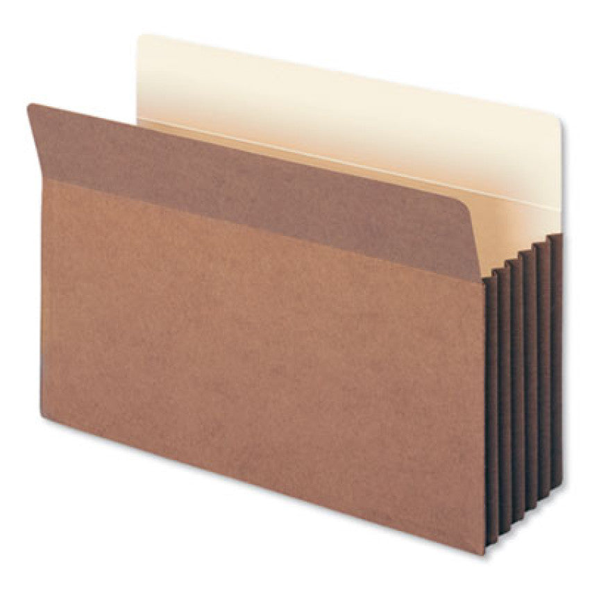 Redrope Drop-Front File Pockets with Fully Lined Gussets, 5.25" Expansion, Legal Size, Redrope, 10/Box