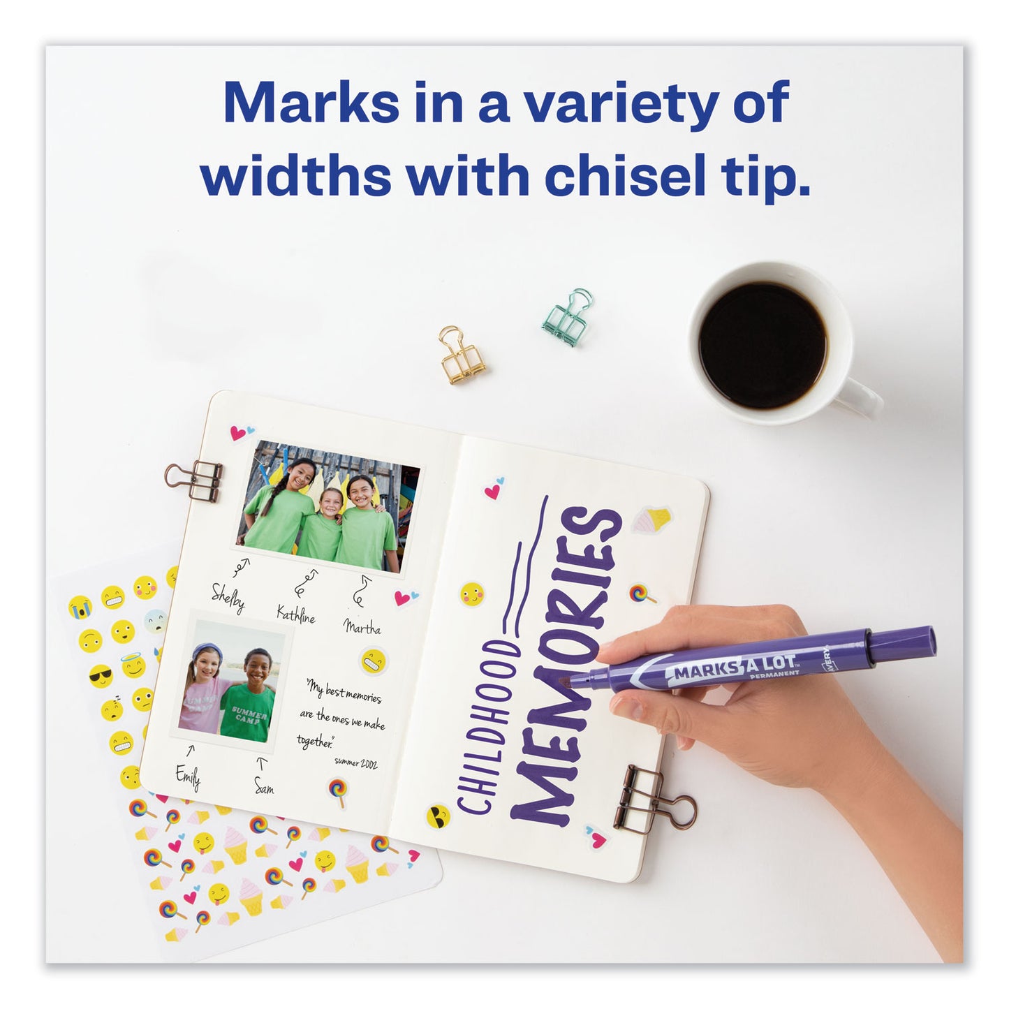 Avery MARKS A LOT Large Desk-Style Permanent Marker, Broad Chisel Tip, Purple, Dozen (8884) (08884)