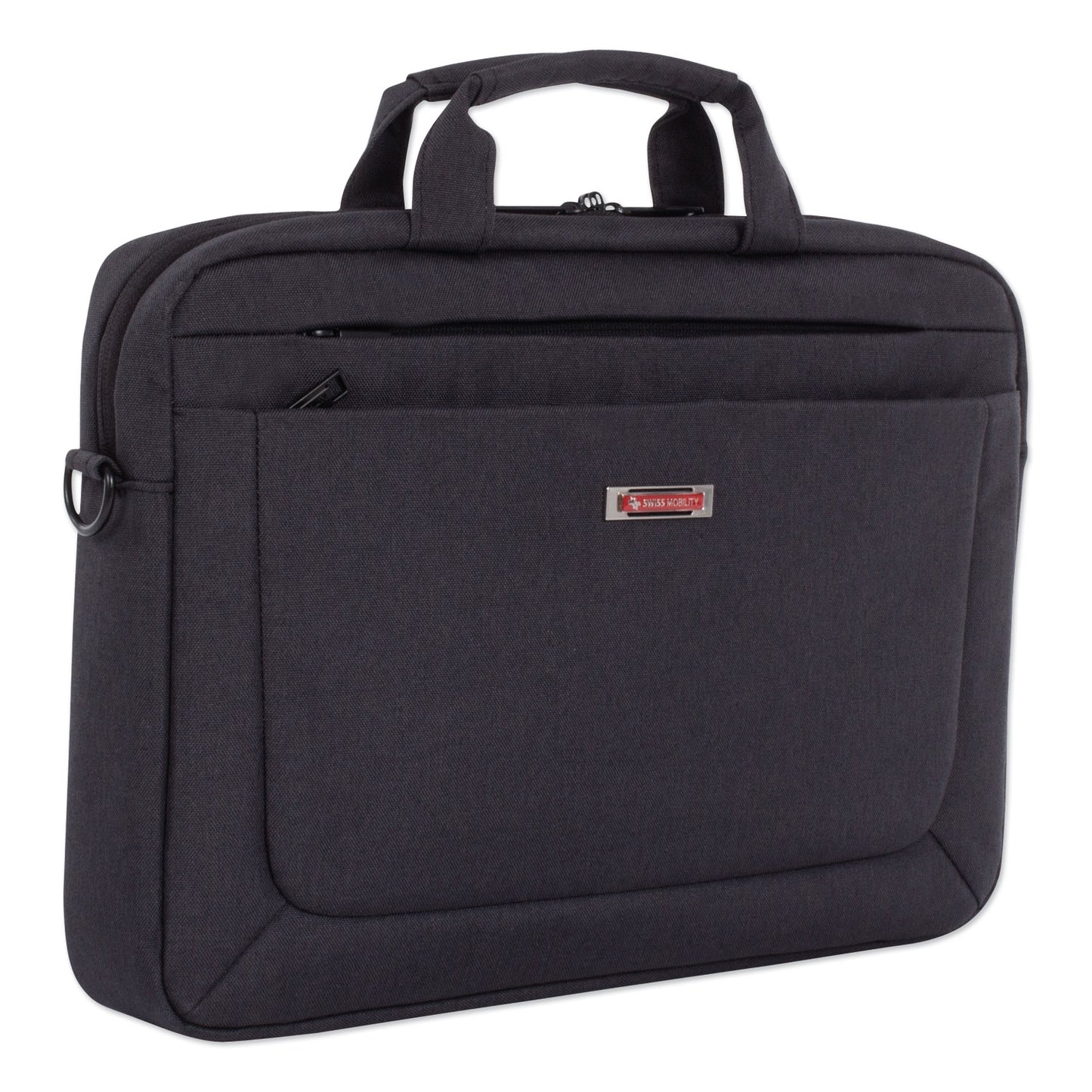 Swiss Mobility Cadence Slim Briefcase, Fits Devices Up to 15.6", Polyester, 3.5 x 3.5 x 16, Charcoal (EXB1010SMCH)