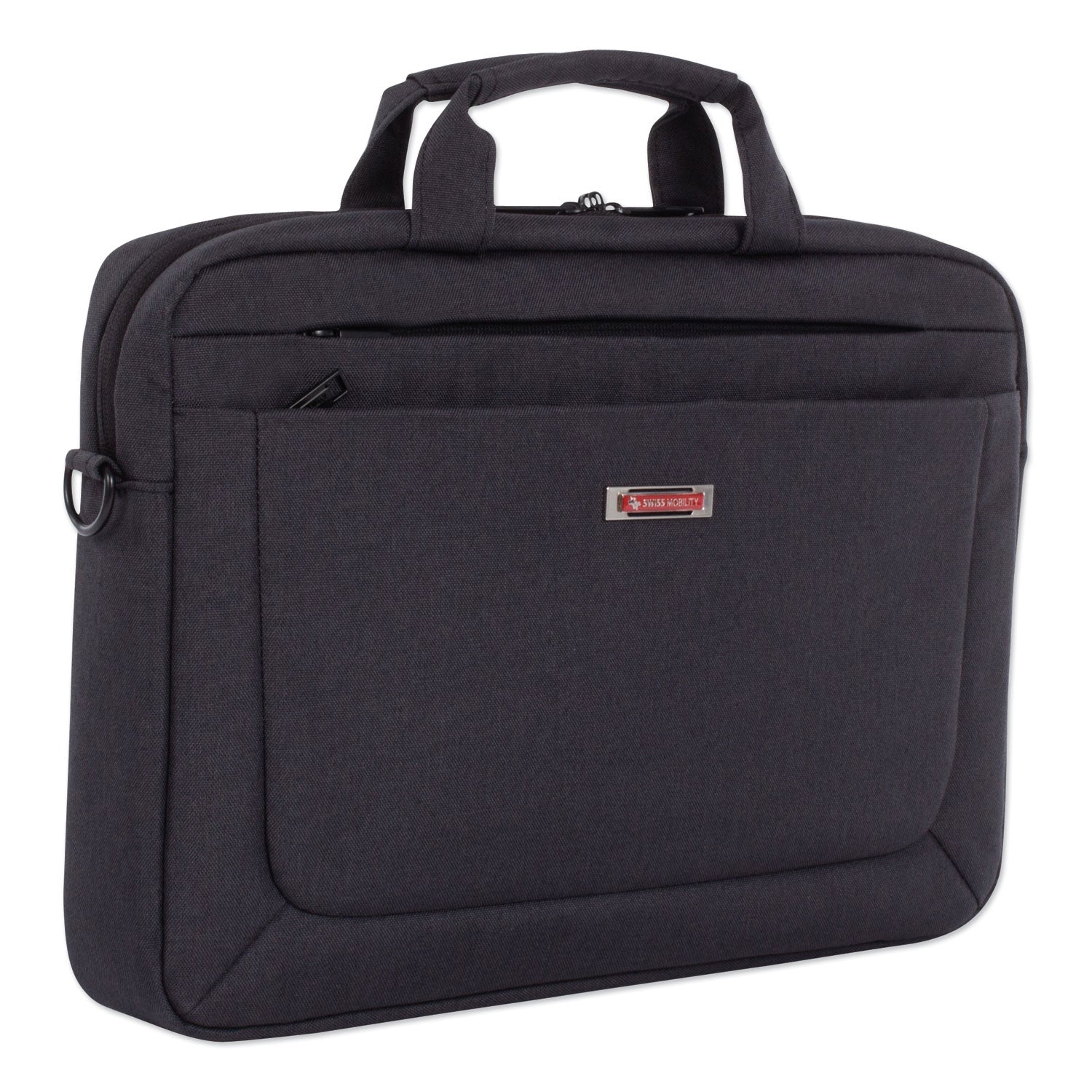 Swiss Mobility Cadence Slim Briefcase, Fits Devices Up to 15.6", Polyester, 3.5 x 3.5 x 16, Charcoal (EXB1010SMCH)