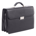 Swiss Mobility Milestone Briefcase, Fits Devices Up to 15.6", Leather, 5 x 5 x 12, Black (49545801SM)