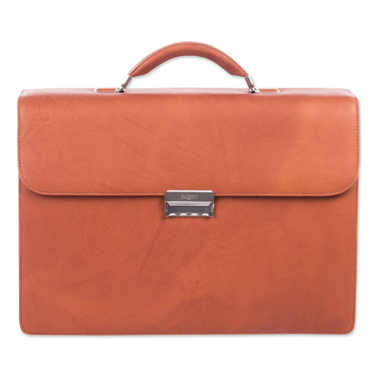 Swiss Mobility Milestone Briefcase, Fits Devices Up to 15.6", Leather, 5 x 5 x 12, Cognac (49545807SM)