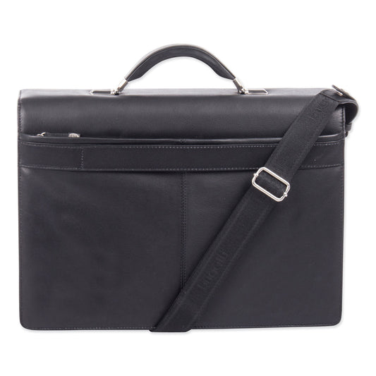 Swiss Mobility Milestone Briefcase, Fits Devices Up to 15.6", Leather, 5 x 5 x 12, Black (49545801SM)