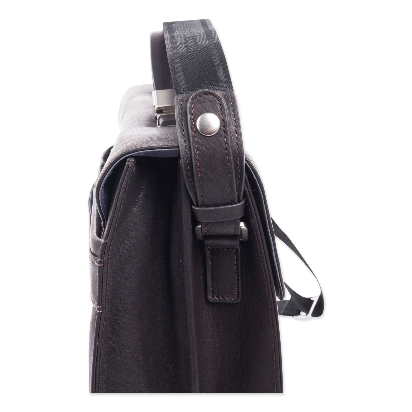 Swiss Mobility Milestone Briefcase, Fits Devices Up to 15.6", Leather, 5 x 5 x 12, Brown (49545802SM)