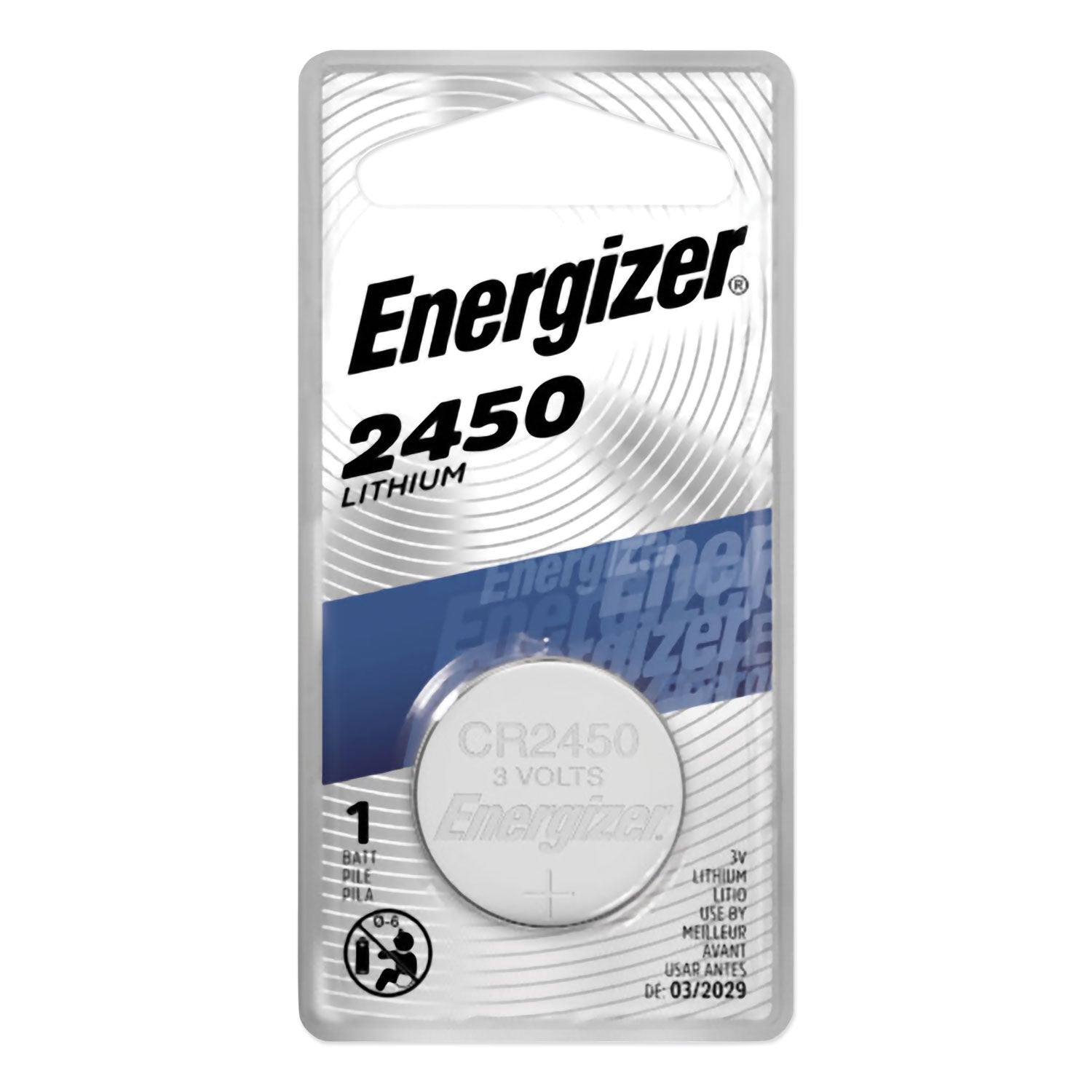 Energizer 2450 Lithium Coin Battery, 3 V (ECR2450BP)