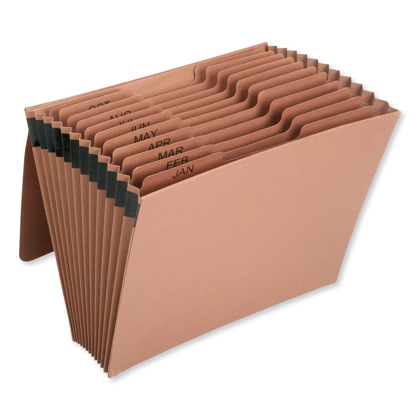 AbilityOne 7530016819290, SKILCRAFT Expanding File with Flap, Jan-Dec, 9" Expansion, 12 Sections, 1/3-Cut Tabs, Letter Size, Brown (6819894)