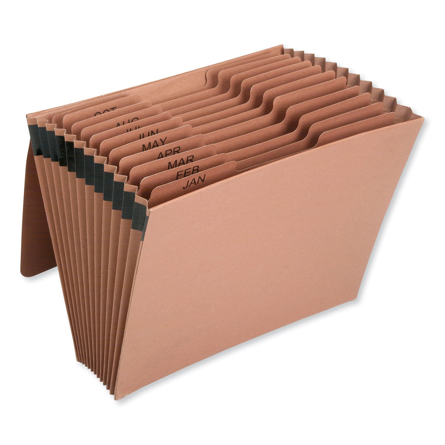 AbilityOne 7530016819290, SKILCRAFT Expanding File with Flap, Jan-Dec, 9" Expansion, 12 Sections, 1/3-Cut Tabs, Letter Size, Brown (6819894)