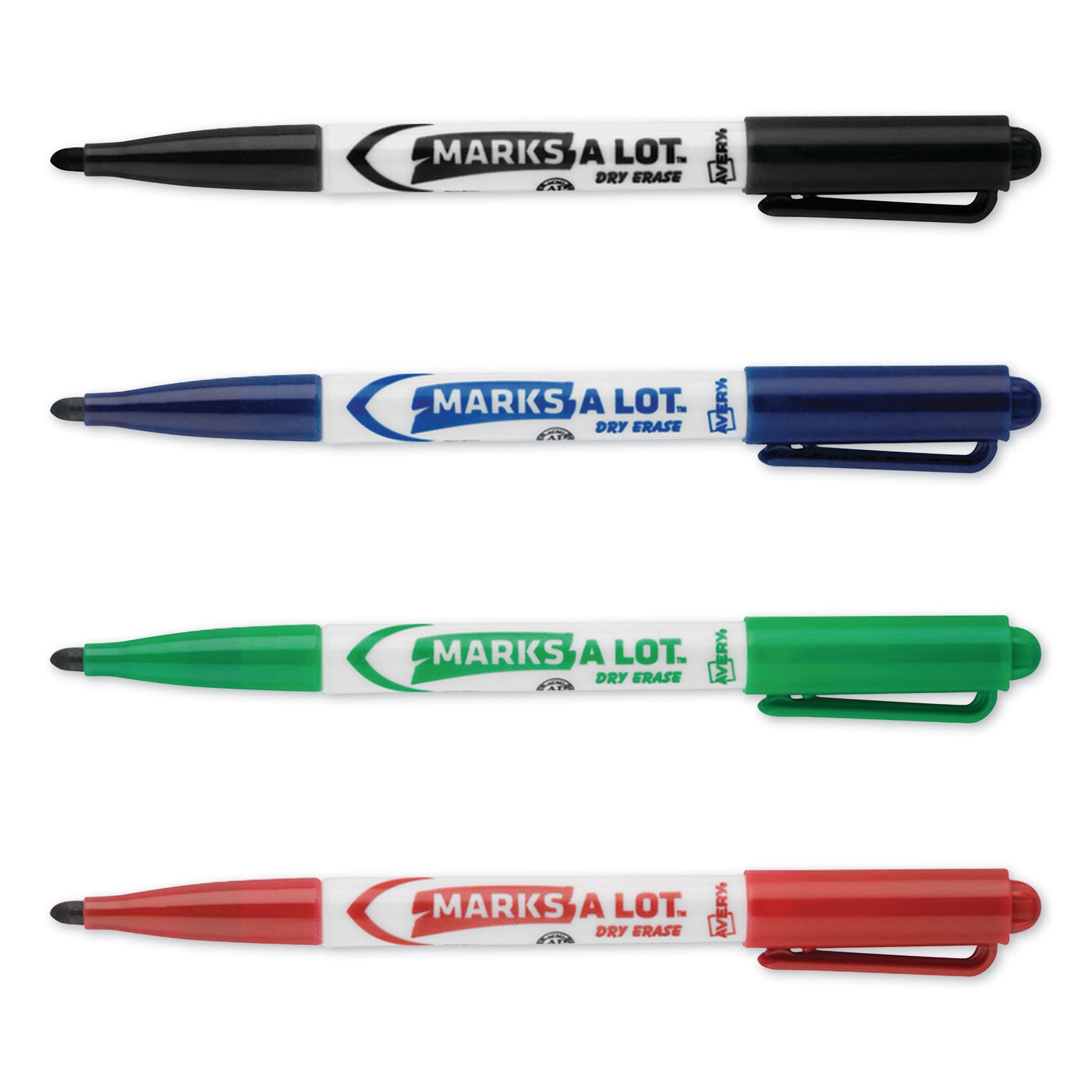 Avery MARKS A LOT Pen-Style Dry Erase Marker Value Pack, Medium Chisel Tip, Assorted Colors, 24/Set (29860)