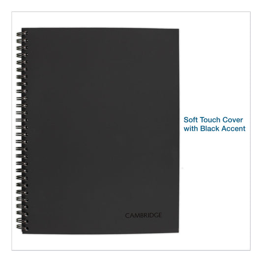 Cambridge Wirebound Business Notebook, 1-Subject, Wide/Legal Rule, Black Linen Cover, (80) 11 x 8.5 Sheets (06062)