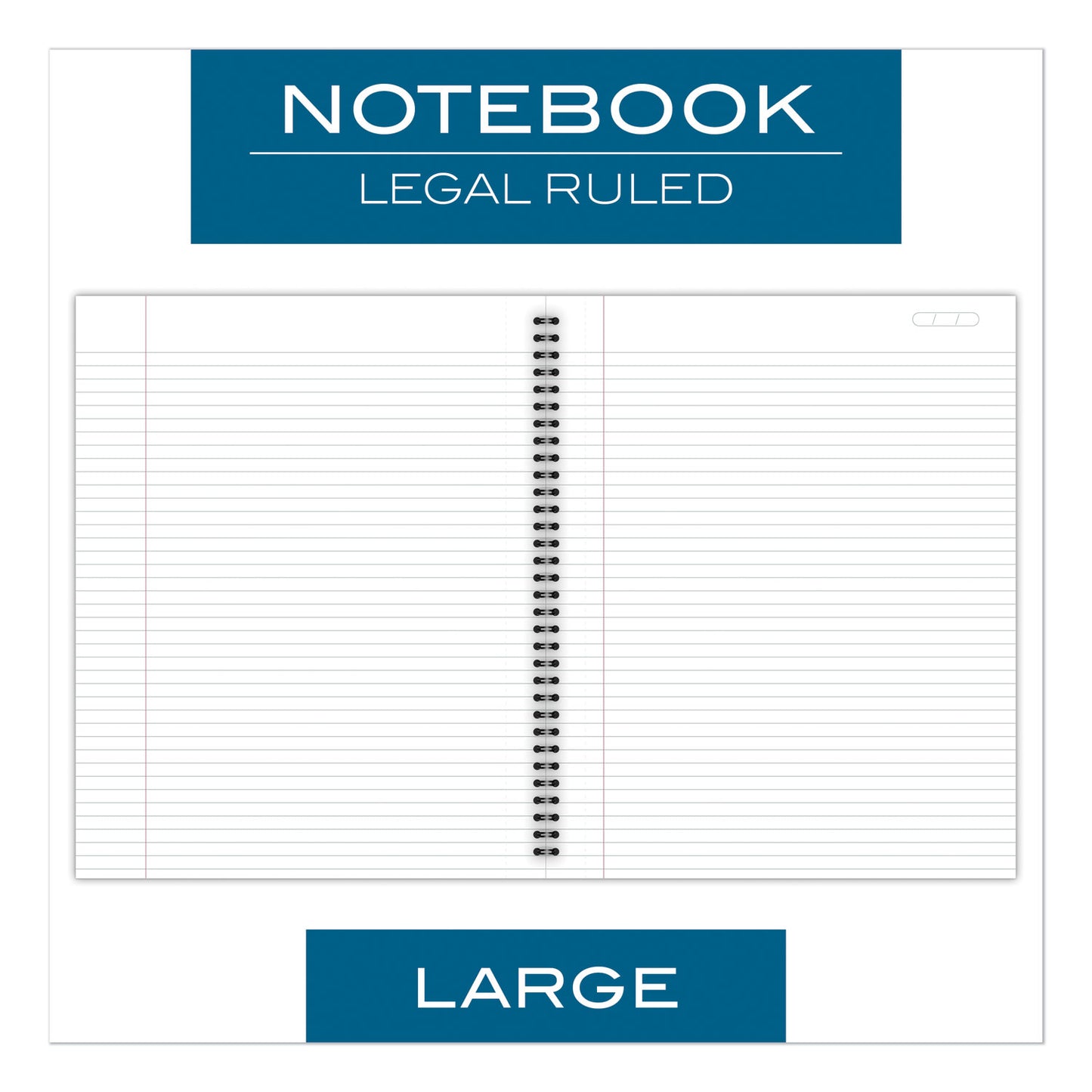 Cambridge Wirebound Business Notebook, 1-Subject, Wide/Legal Rule, Black Linen Cover, (80) 11 x 8.5 Sheets (06062)