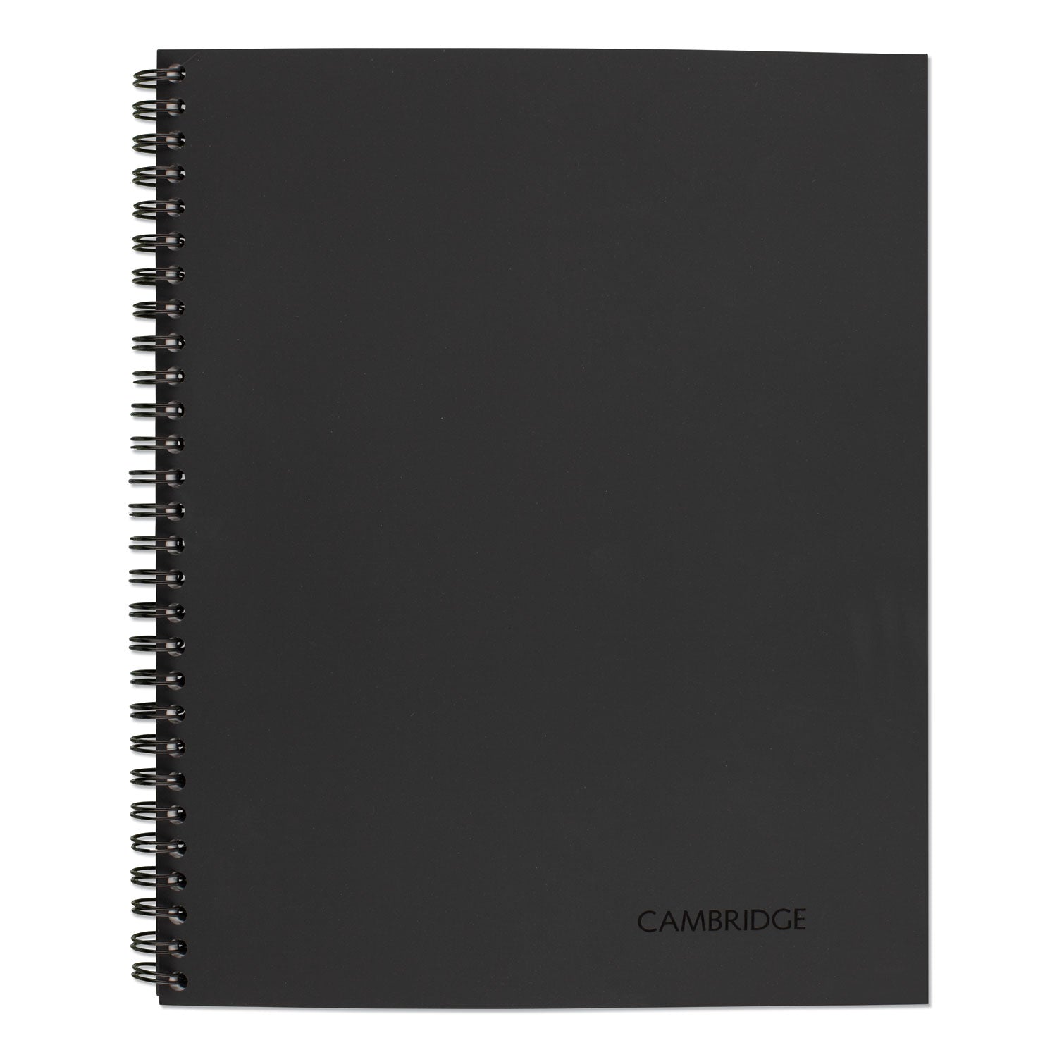 Cambridge Wirebound Business Notebook, 1-Subject, Wide/Legal Rule, Black Linen Cover, (80) 11 x 8.5 Sheets (06062)