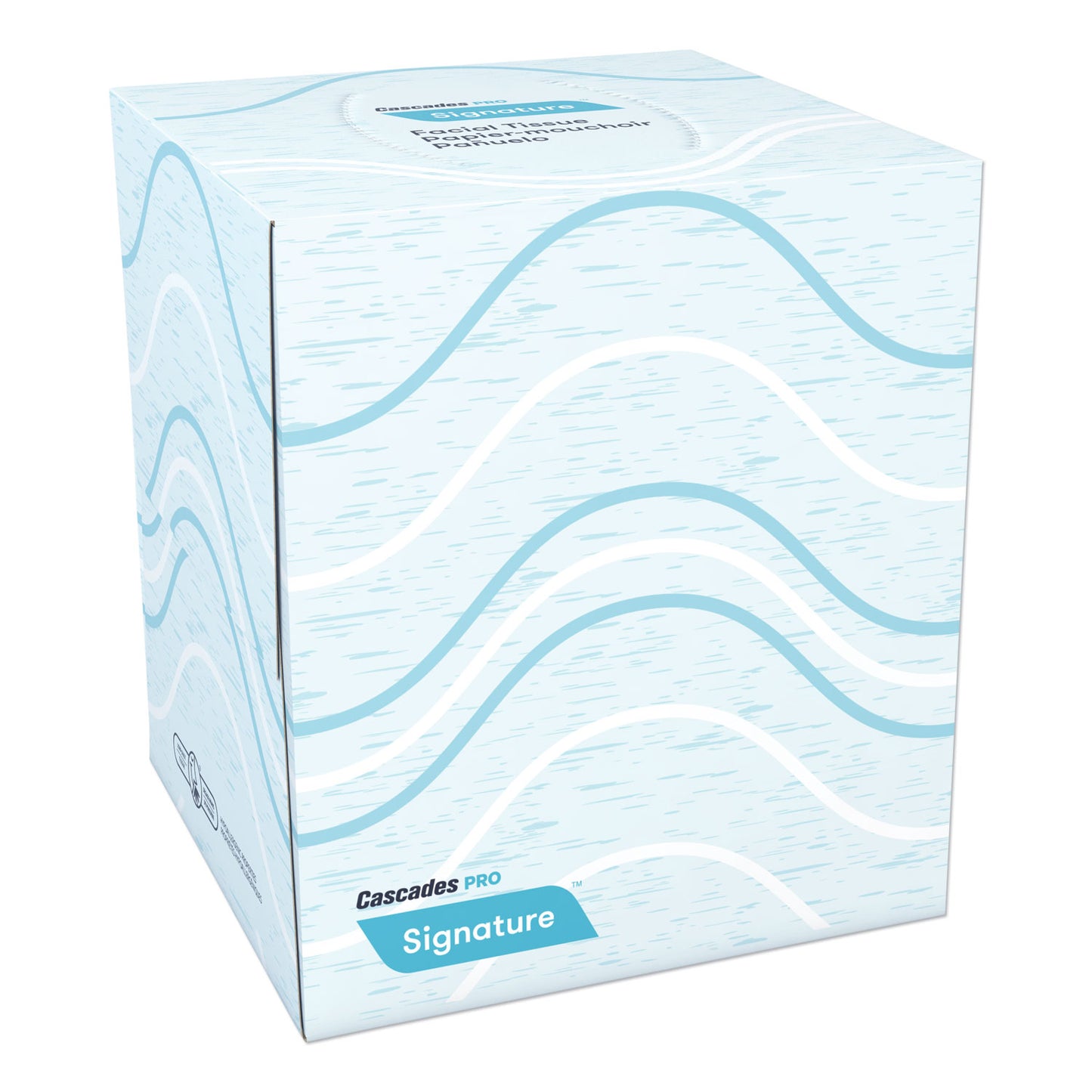 Cascades Signature Facial Tissue, 2-Ply, White, Cube, 90 Sheets/Box, 36 Boxes/Carton (F710)