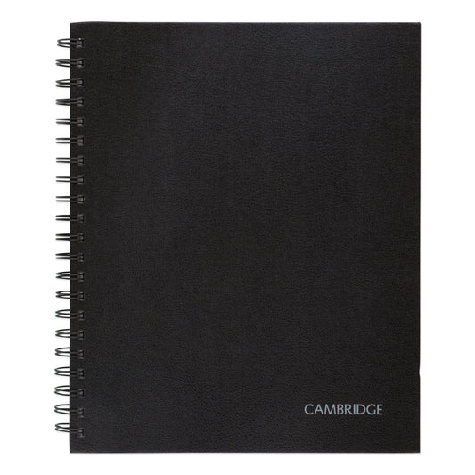 Cambridge Limited Hardbound Notebook with Pocket, 1-Subject, Wide/Legal Rule, Black Cover, (96) 11 x 8.5 Sheets (06100)