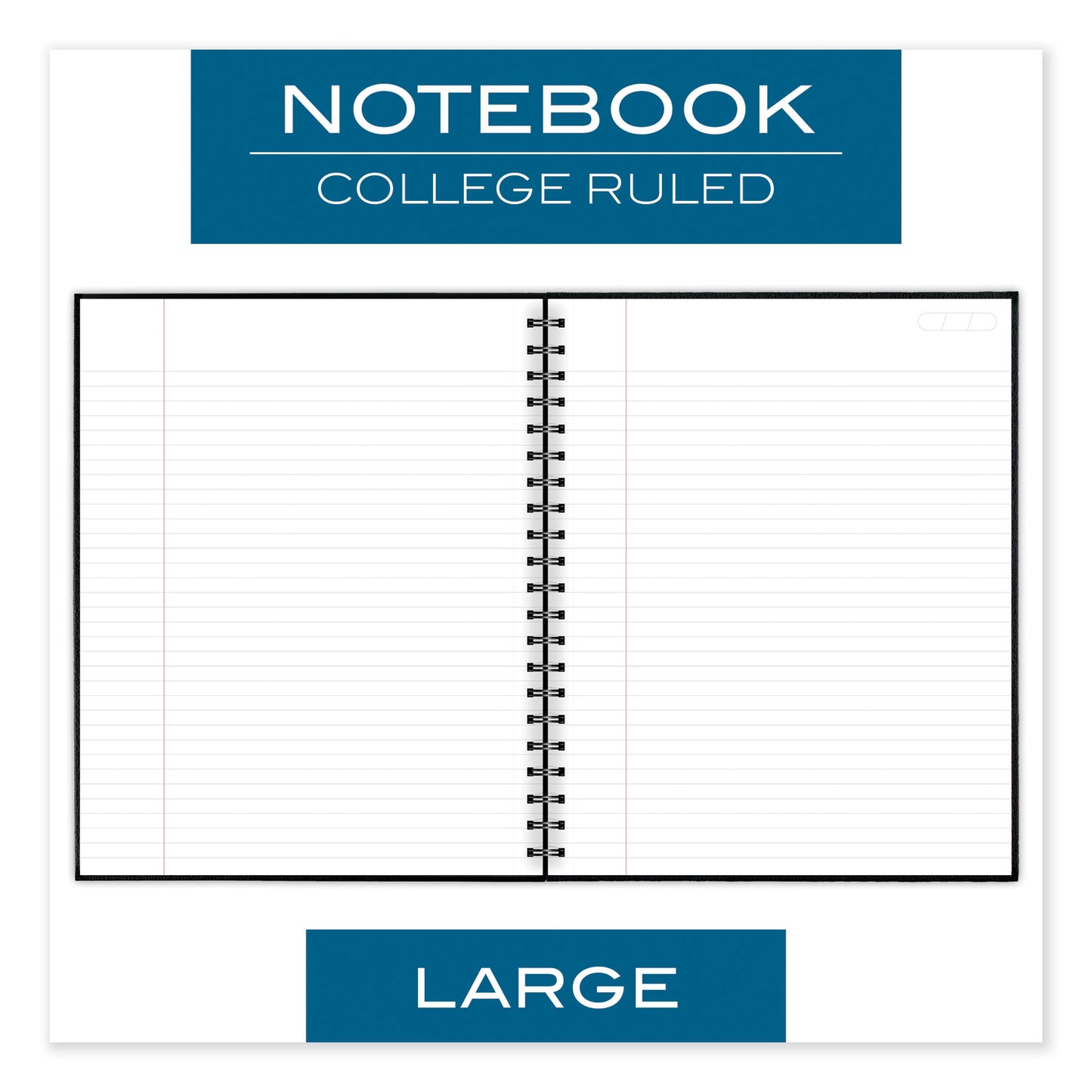 Cambridge Limited Hardbound Notebook with Pocket, 1-Subject, Wide/Legal Rule, Black Cover, (96) 11 x 8.5 Sheets (06100)
