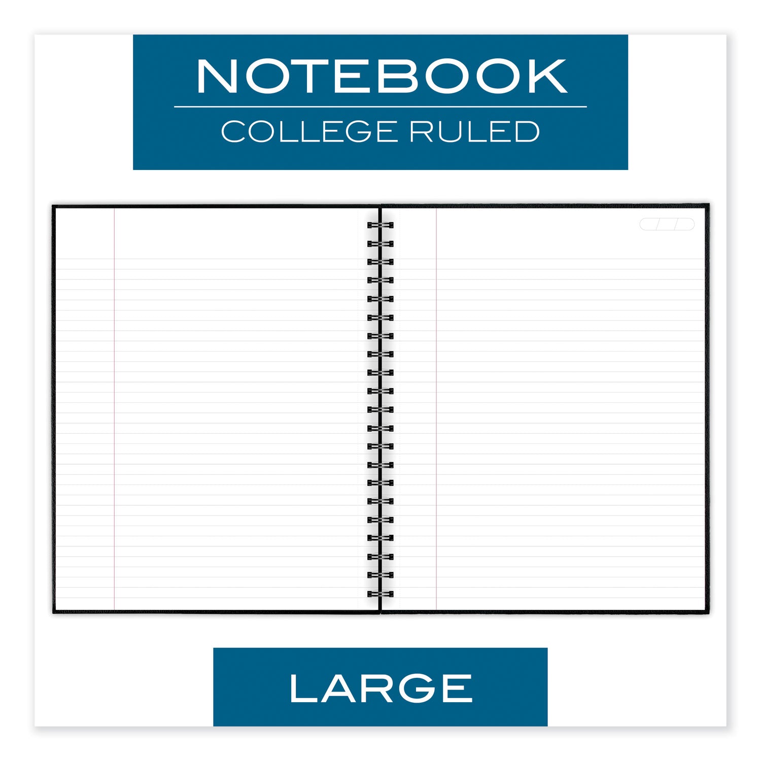 Cambridge Limited Hardbound Notebook with Pocket, 1-Subject, Wide/Legal Rule, Black Cover, (96) 11 x 8.5 Sheets (06100)