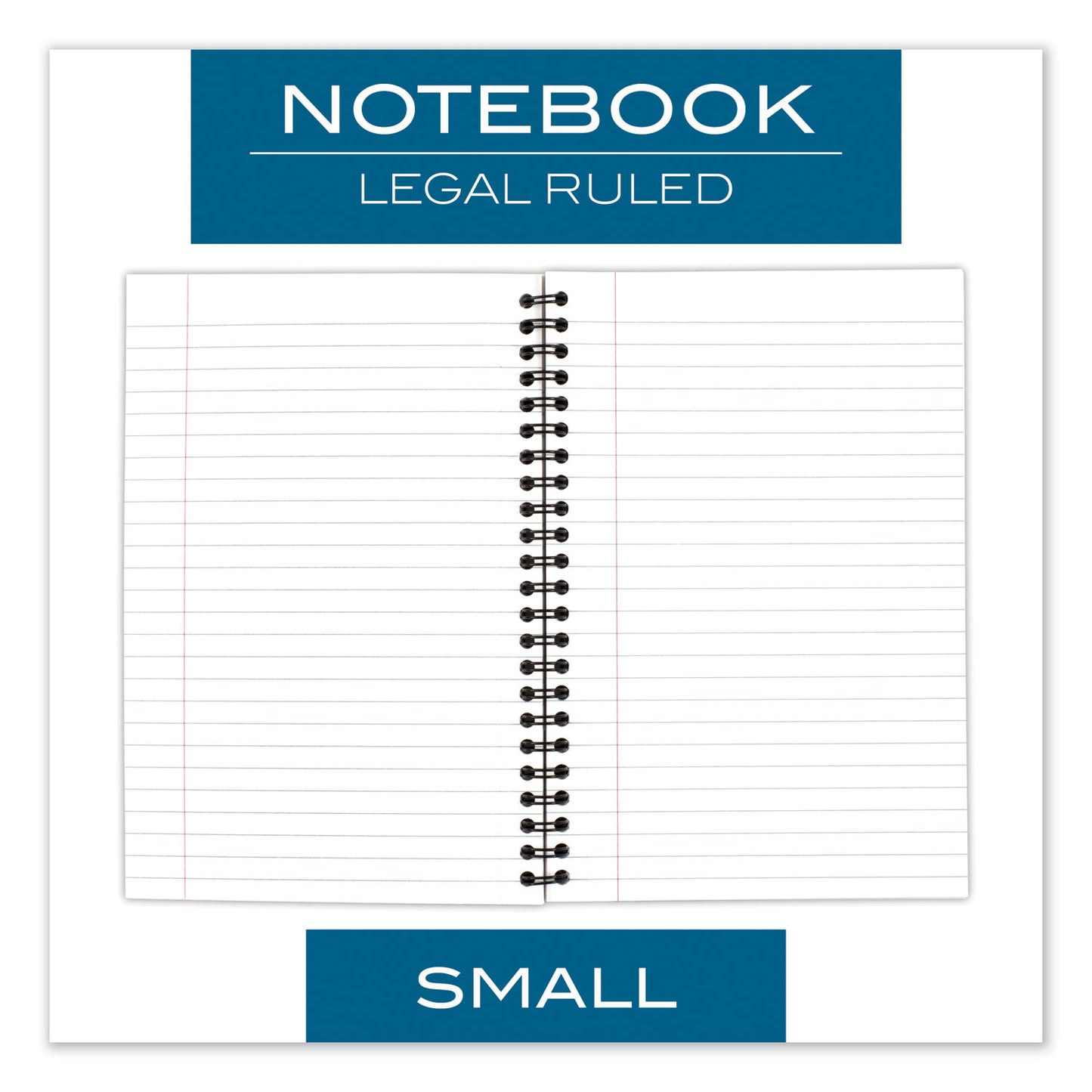 Cambridge Wirebound Business Notebook, 1-Subject, Wide/Legal Rule, Black Linen Cover, (80) 8 x 5 Sheets (06074)