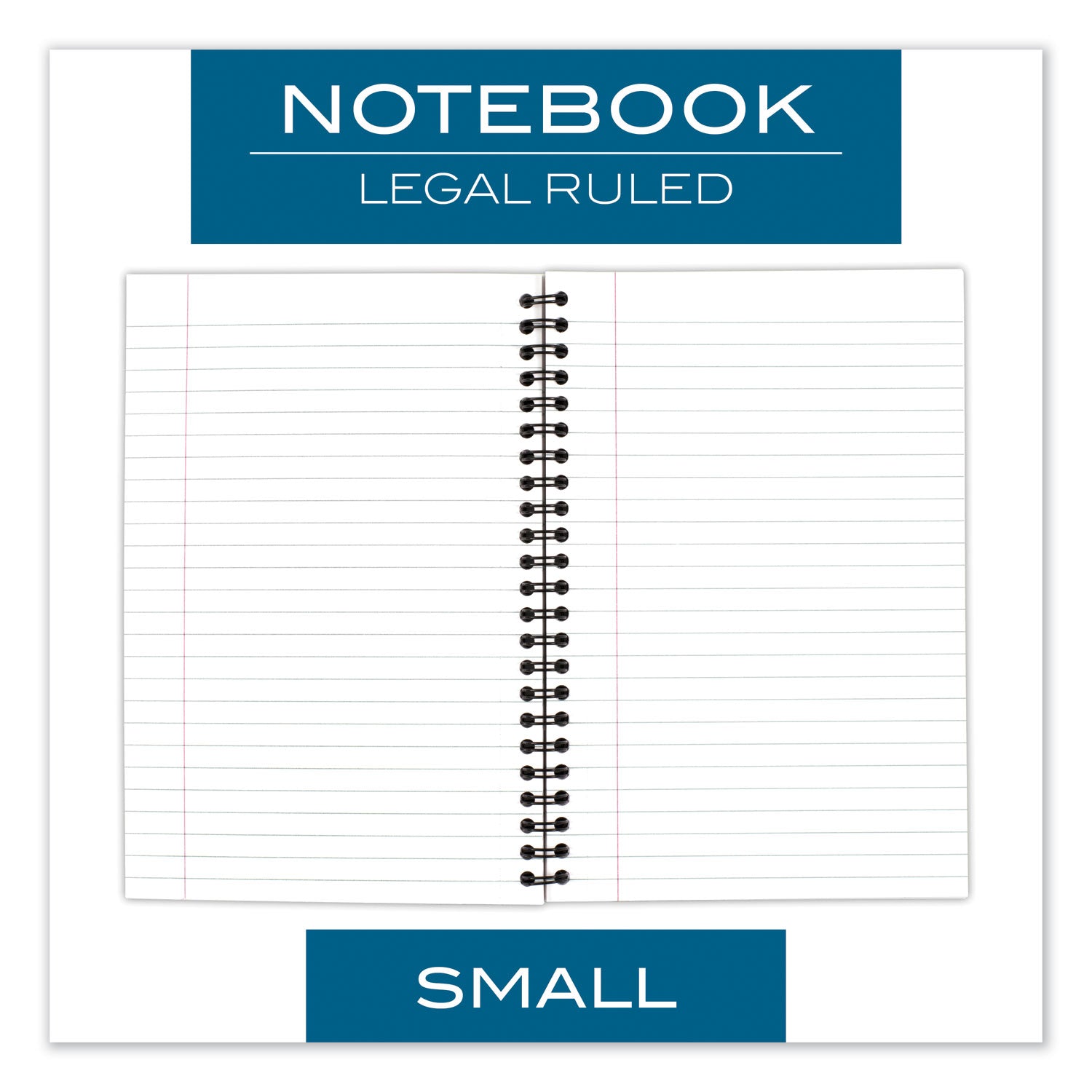 Cambridge Wirebound Business Notebook, 1-Subject, Wide/Legal Rule, Black Linen Cover, (80) 8 x 5 Sheets (06074)