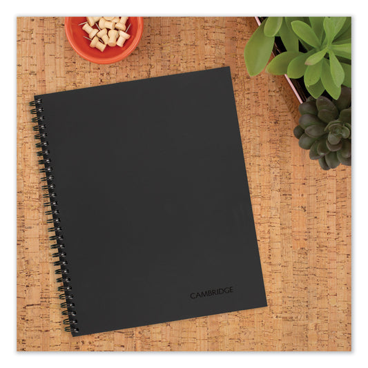 Cambridge Wirebound Business Notebook, 1-Subject, Wide/Legal Rule, Black Linen Cover, (80) 9.5 x 6.63 Sheets (06672)