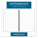 Cambridge Wirebound Business Notebook, 1-Subject, Wide/Legal Rule, Black Linen Cover, (80) 9.5 x 6.63 Sheets (06672)