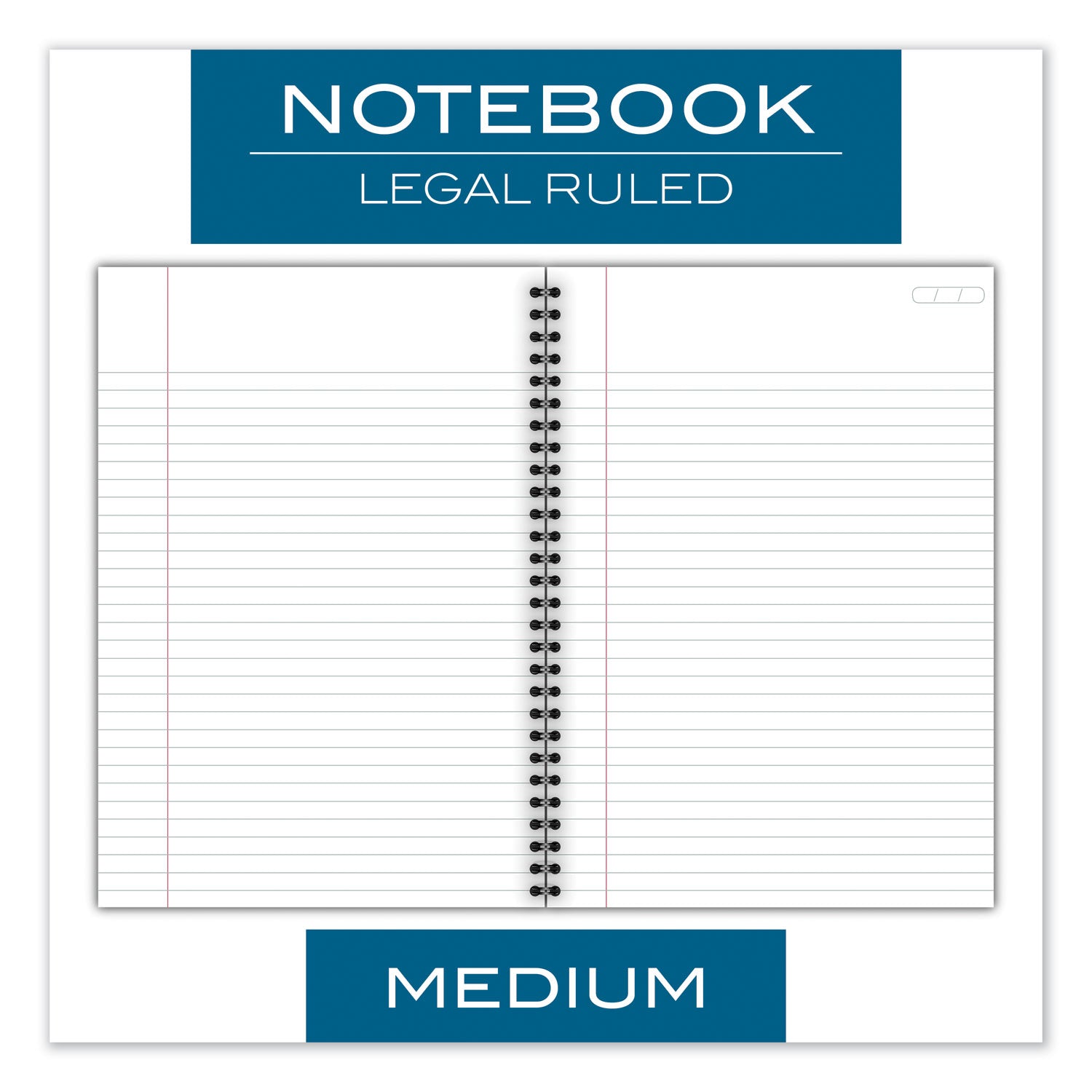 Cambridge Wirebound Business Notebook, 1-Subject, Wide/Legal Rule, Black Linen Cover, (80) 9.5 x 6.63 Sheets (06672)