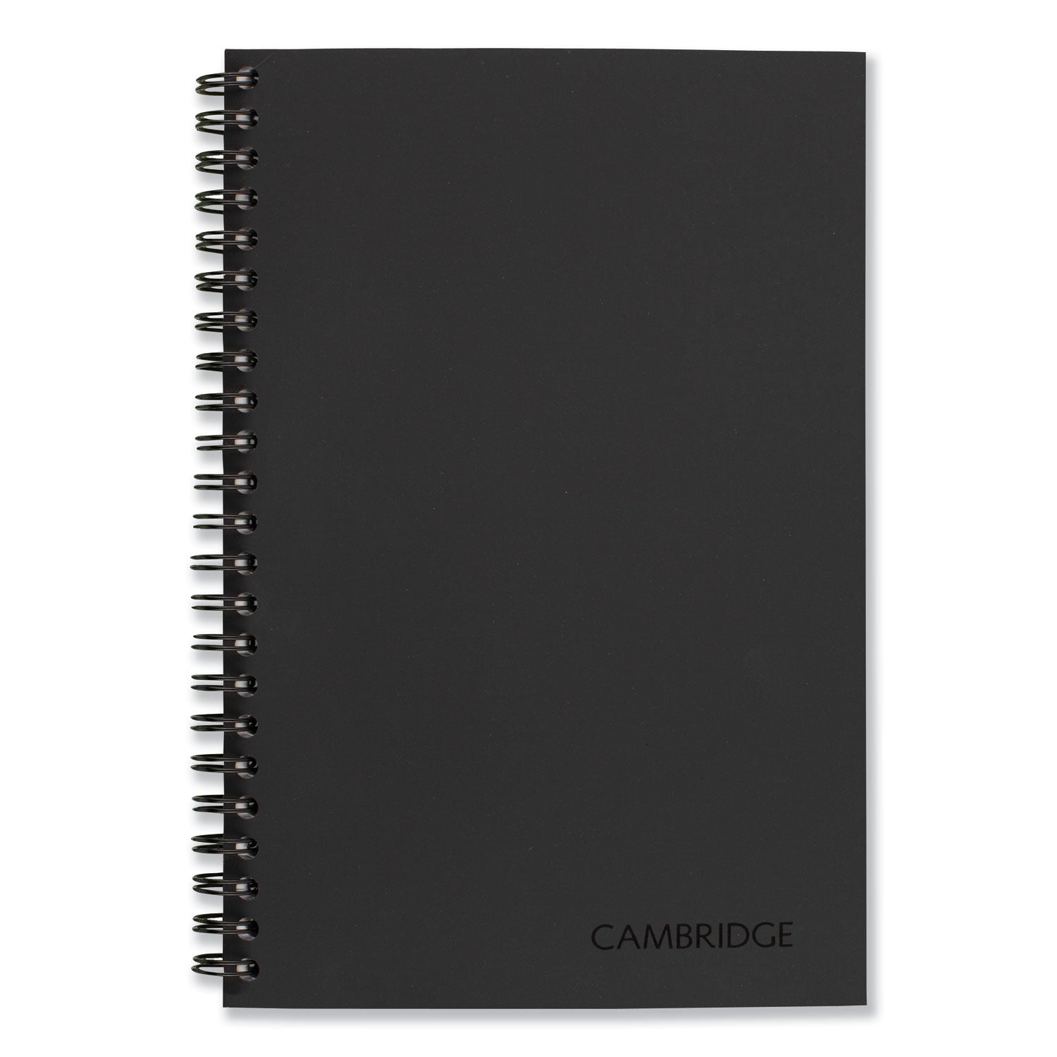 Cambridge Wirebound Business Notebook, 1-Subject, Wide/Legal Rule, Black Linen Cover, (80) 8 x 5 Sheets (06074)