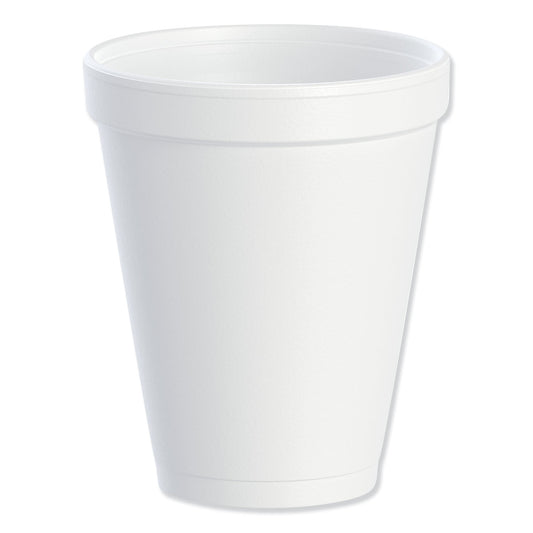 Dart Foam Drink Cups, 10 oz, White, 25/Bag, 40 Bags/Carton (10J10)