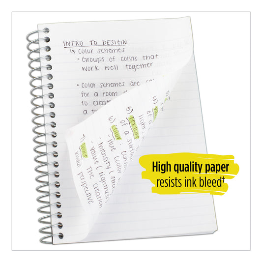 Five Star Wirebound Notebook with Two Pockets, 1-Subject, Medium/College Rule, Black Cover, (100) 11 x 8.5 Sheets (72057)