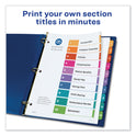 Avery Customizable TOC Ready Index Multicolor Tab Dividers, 10-Tab, 1 to 10, 11 x 8.5, White, Traditional Color Tabs, 6 Sets (11188)