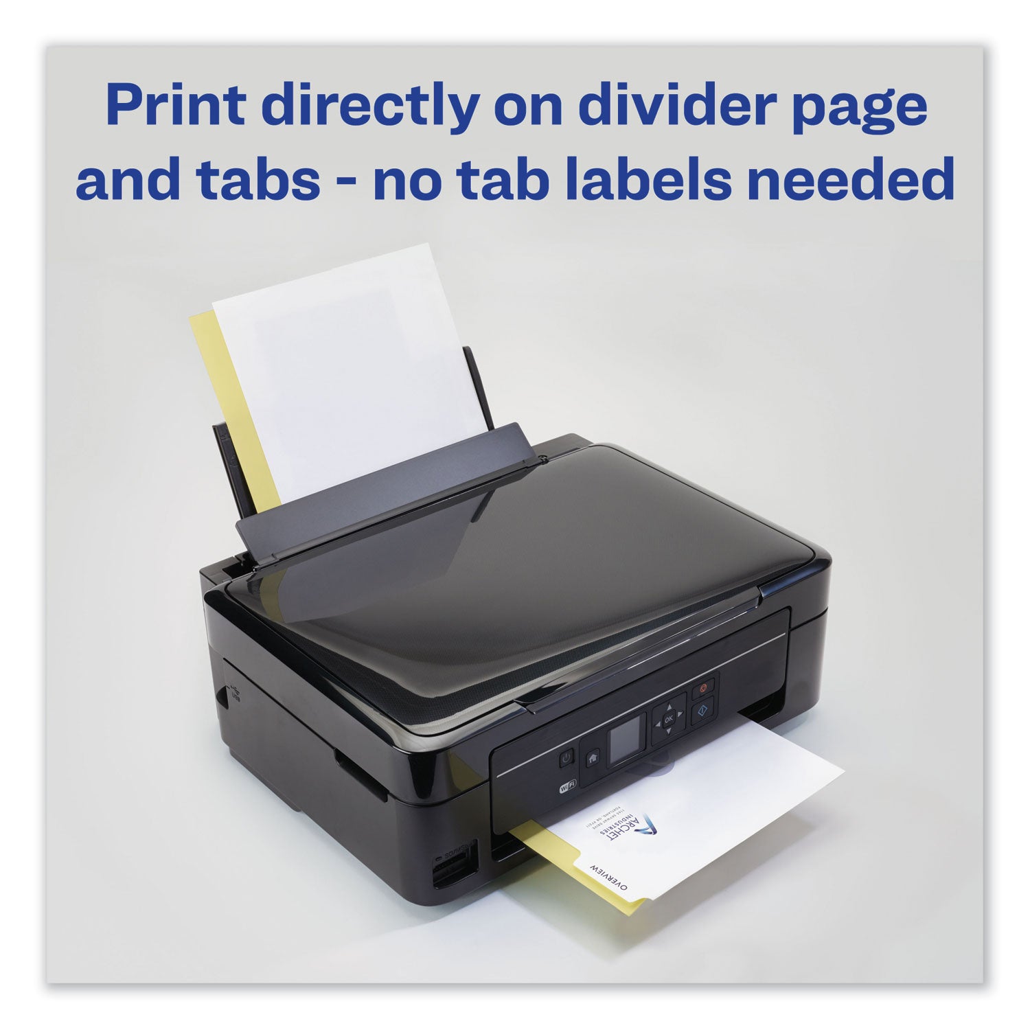 Avery Customizable Print-On Dividers, 3-Hole Punched, 8-Tab, 11 x 8.5, White, 5 Sets (11552)