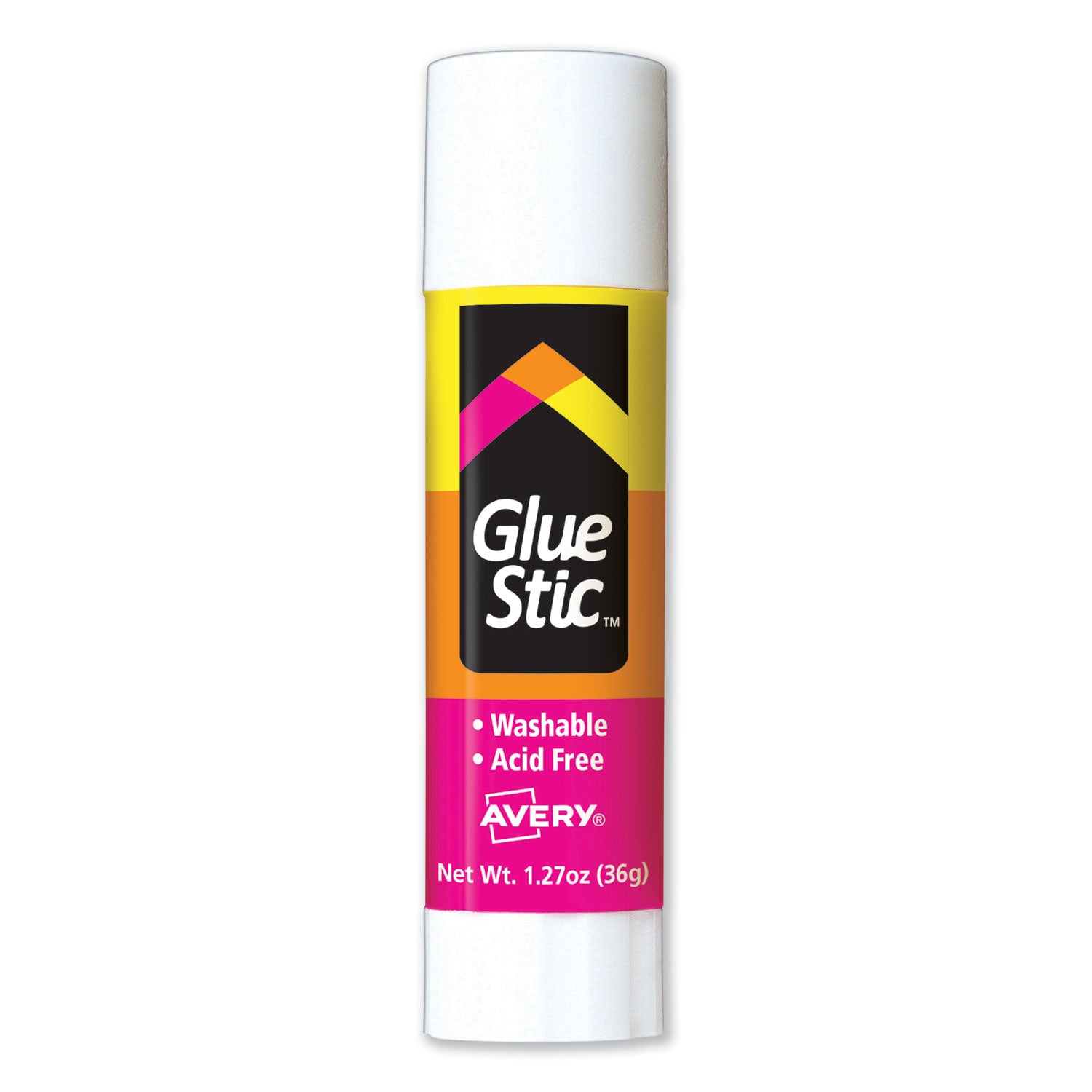 Avery Permanent Glue Stic Value Pack, 1.27 oz, Applies White, Dries Clear, 6/Pack (98073)