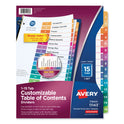 Avery Customizable TOC Ready Index Multicolor Tab Dividers, 15-Tab, 1 to 15, 11 x 8.5, White, Traditional Color Tabs, 1 Set (11143)