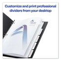 Avery Customizable Print-On Dividers, 3-Hole Punched, 5-Tab, 11 x 8.5, White, 25 Sets (11517)