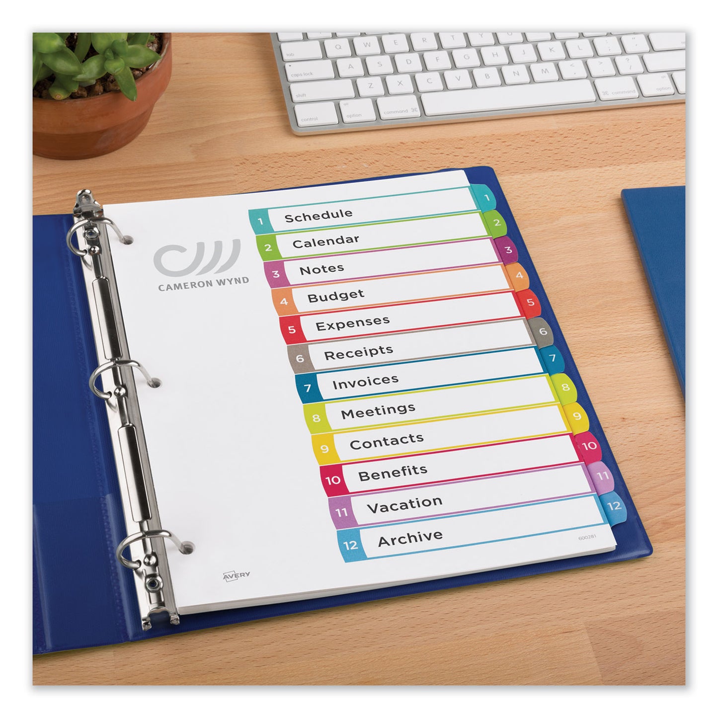 Avery Customizable TOC Ready Index Multicolor Tab Dividers, 12-Tab, 1 to 12, 11 x 8.5, White, Contemporary Color Tabs, 1 Set (11843)