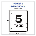 Avery Customizable Print-On Dividers, 3-Hole Punched, 5-Tab, 11 x 8.5, White, 1 Set (11511)