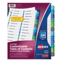 Avery Customizable TOC Ready Index Double Column Multicolor Tab Dividers, 24-Tab, 1 to 24, 11 x 8.5, White, 1 Set (11321)