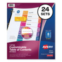 Avery Customizable TOC Ready Index Multicolor Tab Dividers, Uncollated, 8-Tab, 1 to 8, 11 x 8.5, White, 24 Sets (11168)