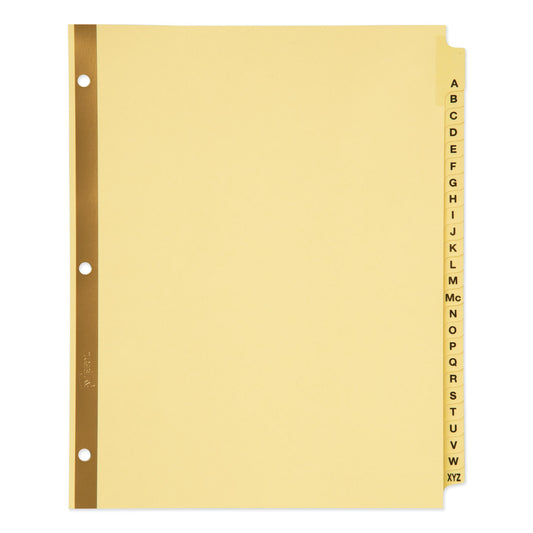 Avery Preprinted Laminated Tab Dividers with Gold Reinforced Binding Edge, 25-Tab, A to Z, 11 x 8.5, Buff, 1 Set (11306)