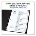 Avery Customizable TOC Ready Index Black and White Dividers, 8-Tab, 1 to 8, 11 x 8.5, 1 Set (11132)