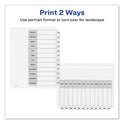 Avery Customizable TOC Ready Index Black and White Dividers, 12-Tab, Jan. to Dec., 11 x 8.5, 1 Set (11126)