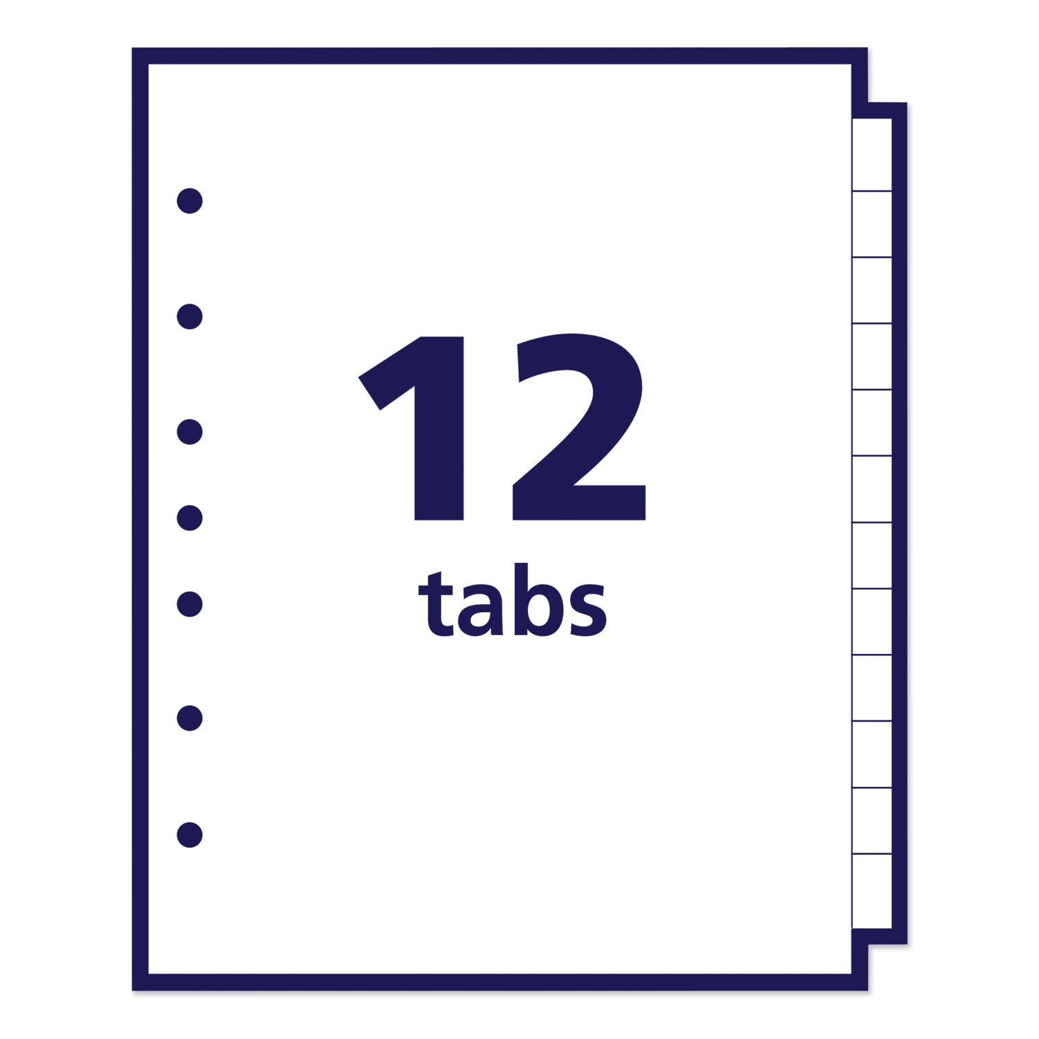 Avery Preprinted Tab Dividers, 12-Tab, A to Z, 8.5 x 5.5, White, 1 Set (11313)