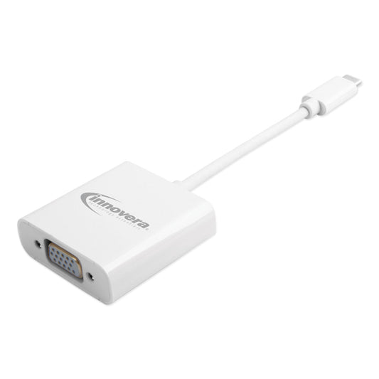 Innovera USB Type-C VGA Adapter, USB-C/VGA, 0.65 ft, White (50040)