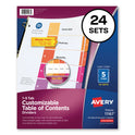 Avery Customizable TOC Ready Index Multicolor Tab Dividers, Uncollated, 5-Tab, 1 to 5, 11 x 8.5, White, 24 Sets (11167)
