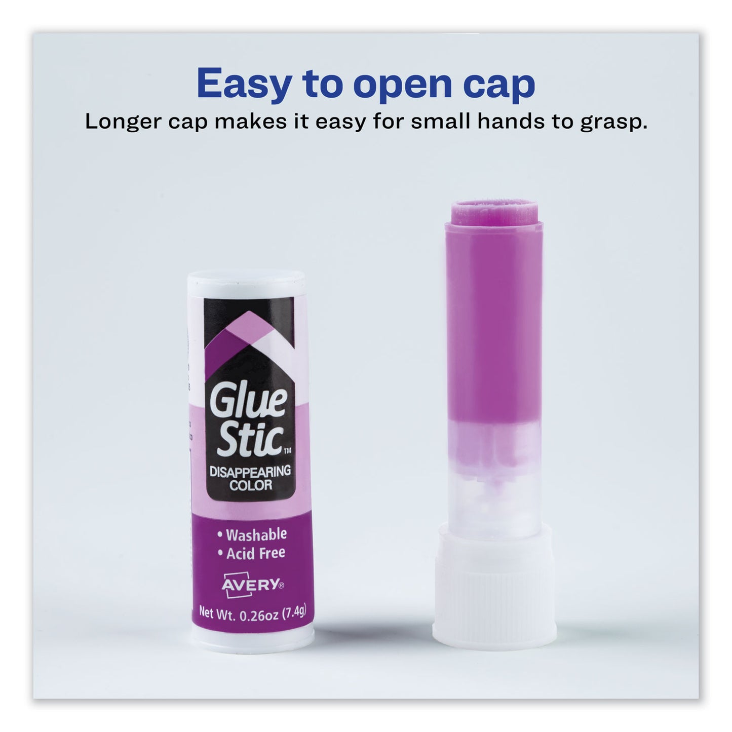 Avery Permanent Glue Stic Value Pack, 0.26 oz, Applies Purple, Dries Clear, 18/Pack (98079)