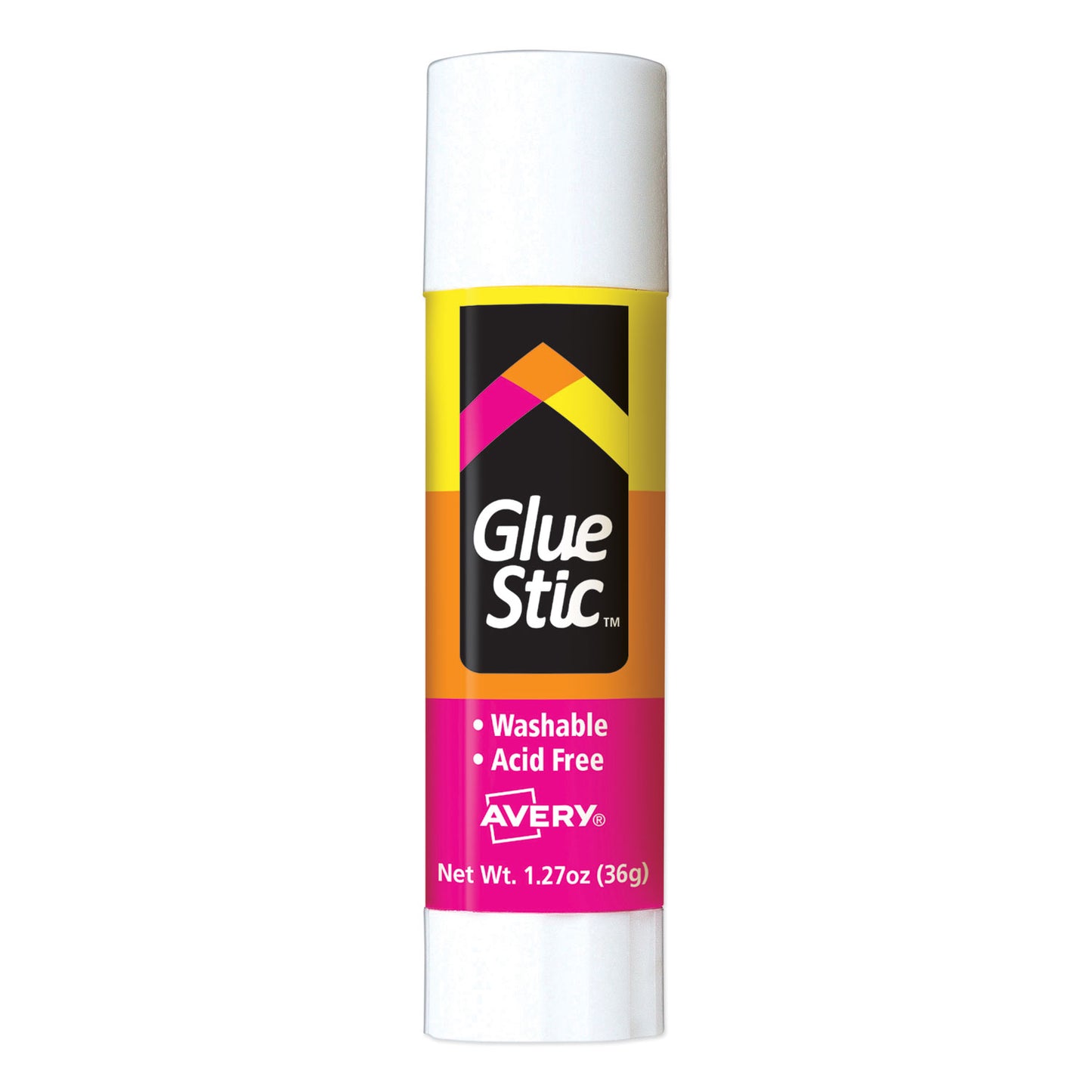 Avery Permanent Glue Stic, 1.27 oz, Applies White, Dries Clear (00196)